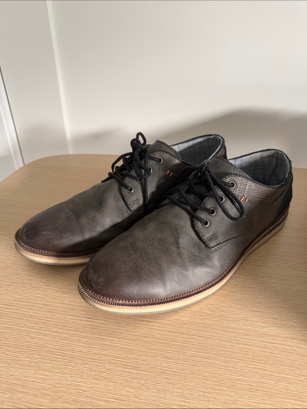 Men's Casual Lace-Up Shoes - Grayish Brown